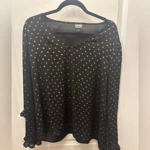 Worthington xl blouse black and gold